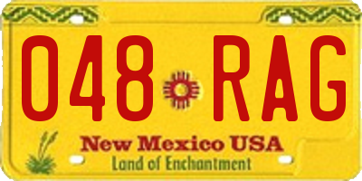 NM license plate 048RAG