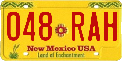 NM license plate 048RAH