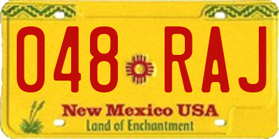 NM license plate 048RAJ