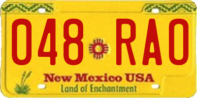 NM license plate 048RAO