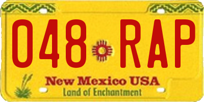 NM license plate 048RAP