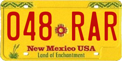 NM license plate 048RAR
