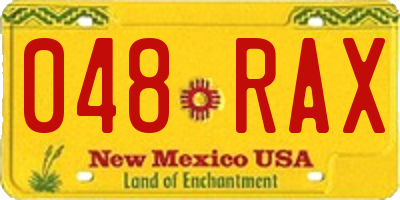 NM license plate 048RAX