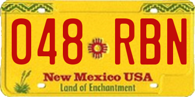 NM license plate 048RBN
