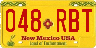 NM license plate 048RBT