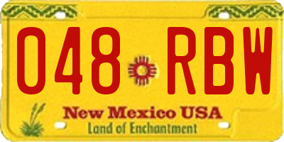 NM license plate 048RBW