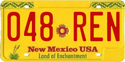 NM license plate 048REN