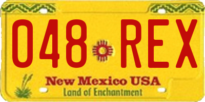 NM license plate 048REX
