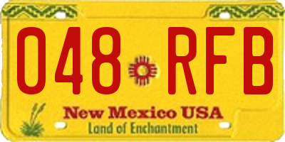 NM license plate 048RFB