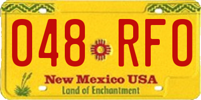 NM license plate 048RFO
