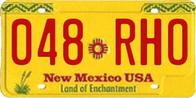 NM license plate 048RHO