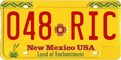 NM license plate 048RIC