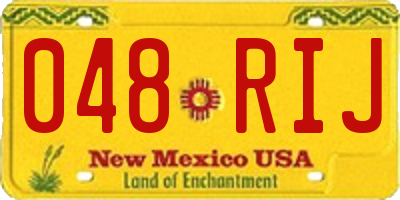 NM license plate 048RIJ