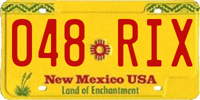 NM license plate 048RIX