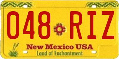 NM license plate 048RIZ