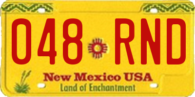 NM license plate 048RND