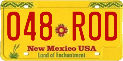 NM license plate 048ROD