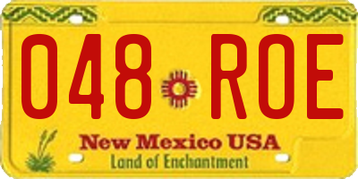 NM license plate 048ROE