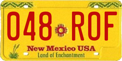 NM license plate 048ROF