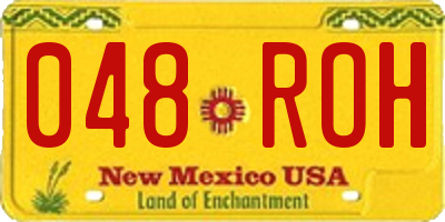 NM license plate 048ROH