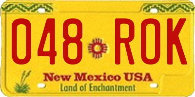 NM license plate 048ROK