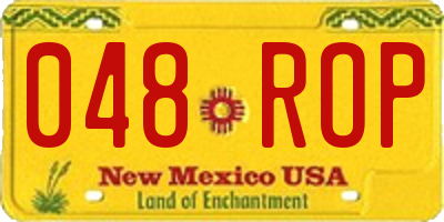 NM license plate 048ROP