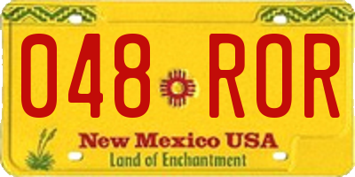 NM license plate 048ROR