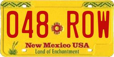 NM license plate 048ROW