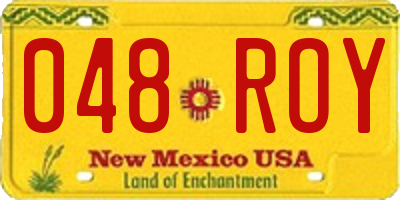 NM license plate 048ROY
