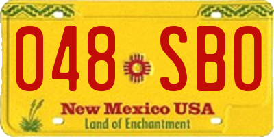 NM license plate 048SBO