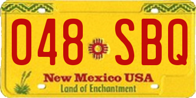 NM license plate 048SBQ