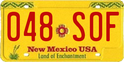 NM license plate 048SOF