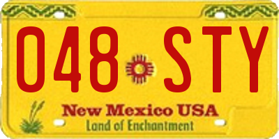 NM license plate 048STY