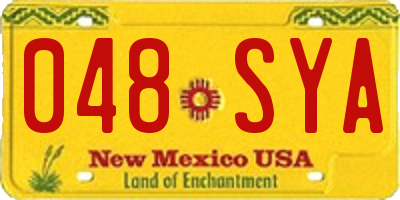 NM license plate 048SYA
