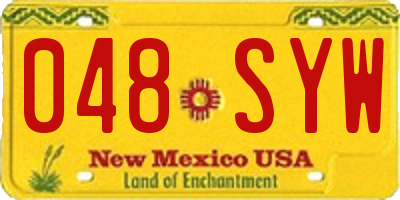 NM license plate 048SYW