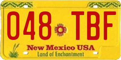 NM license plate 048TBF
