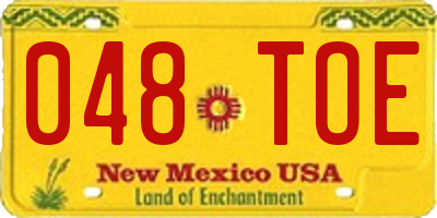 NM license plate 048TOE