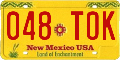 NM license plate 048TOK