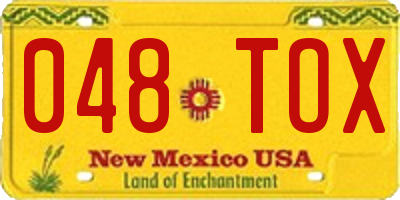 NM license plate 048TOX