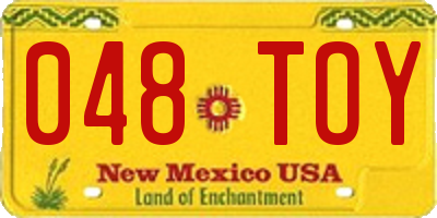 NM license plate 048TOY