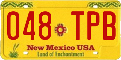 NM license plate 048TPB