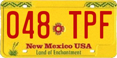 NM license plate 048TPF