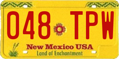 NM license plate 048TPW