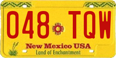NM license plate 048TQW