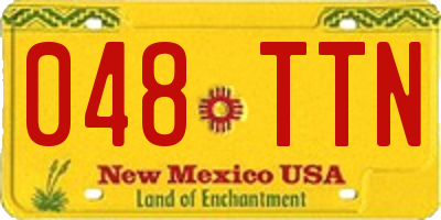 NM license plate 048TTN