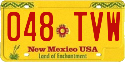 NM license plate 048TVW
