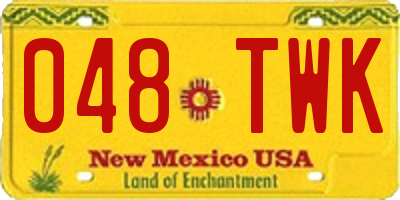 NM license plate 048TWK