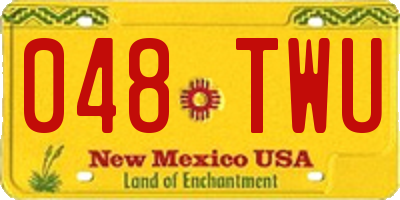 NM license plate 048TWU