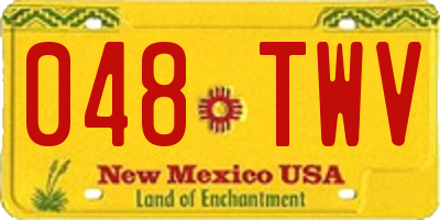 NM license plate 048TWV