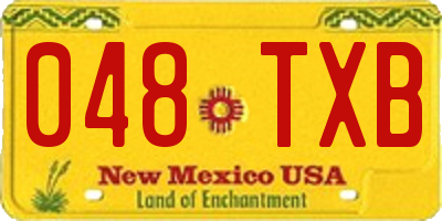 NM license plate 048TXB